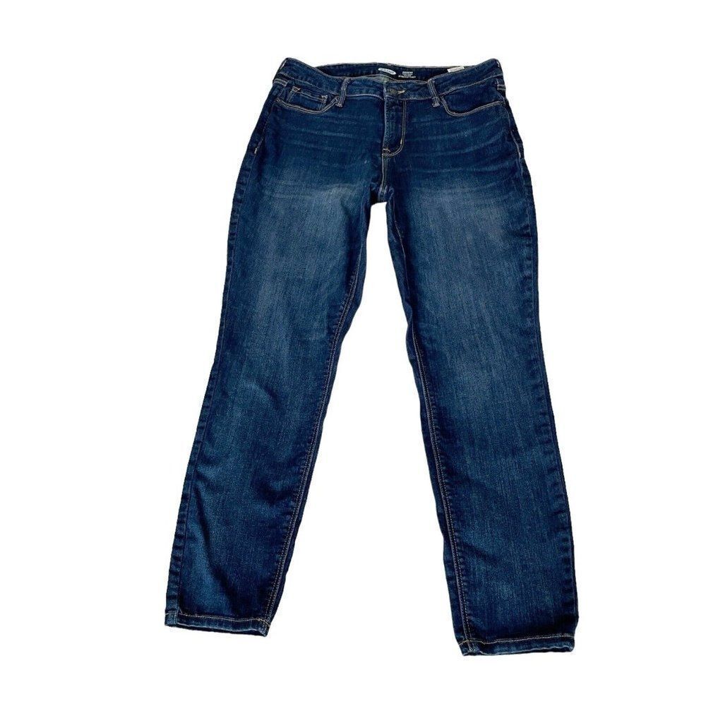 Womens Old Navy Rockstar Jeans Super Skinny High Rise Sz 14 Dark Wash Slim Pocke